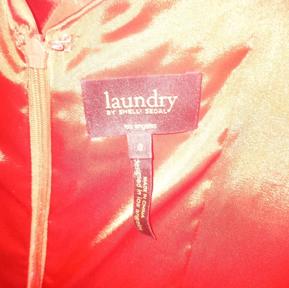 Laundry By Shelli Segal Red Hot 🔥 Size 0 Satin Cocktail Party Club Dress - Picture 6 of 9